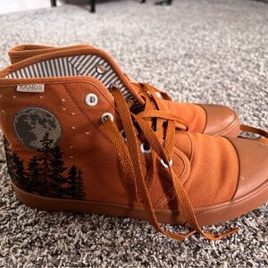 BANGS Women's Orange High-Top Canvas Sneakers